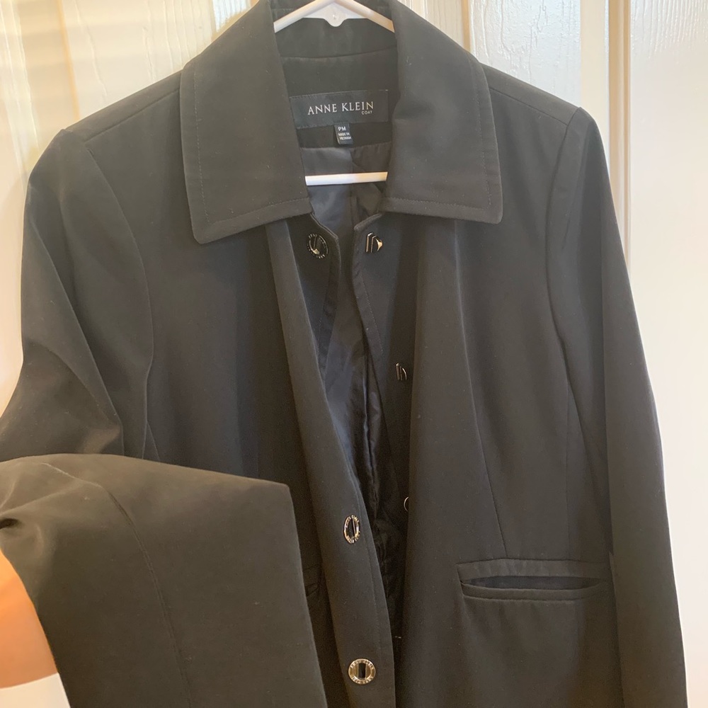 Anne Klein Coat black water resistant size PM - Picture 4 of 8